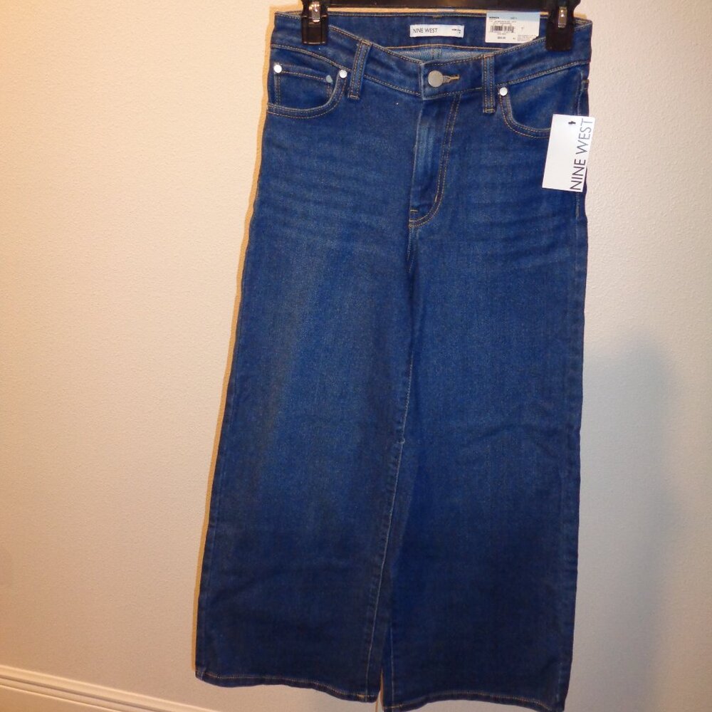 Nine West Wide Leg High Rise Jeans size 4 NWT Style WW93D049RS1 - Picture 9 of 12